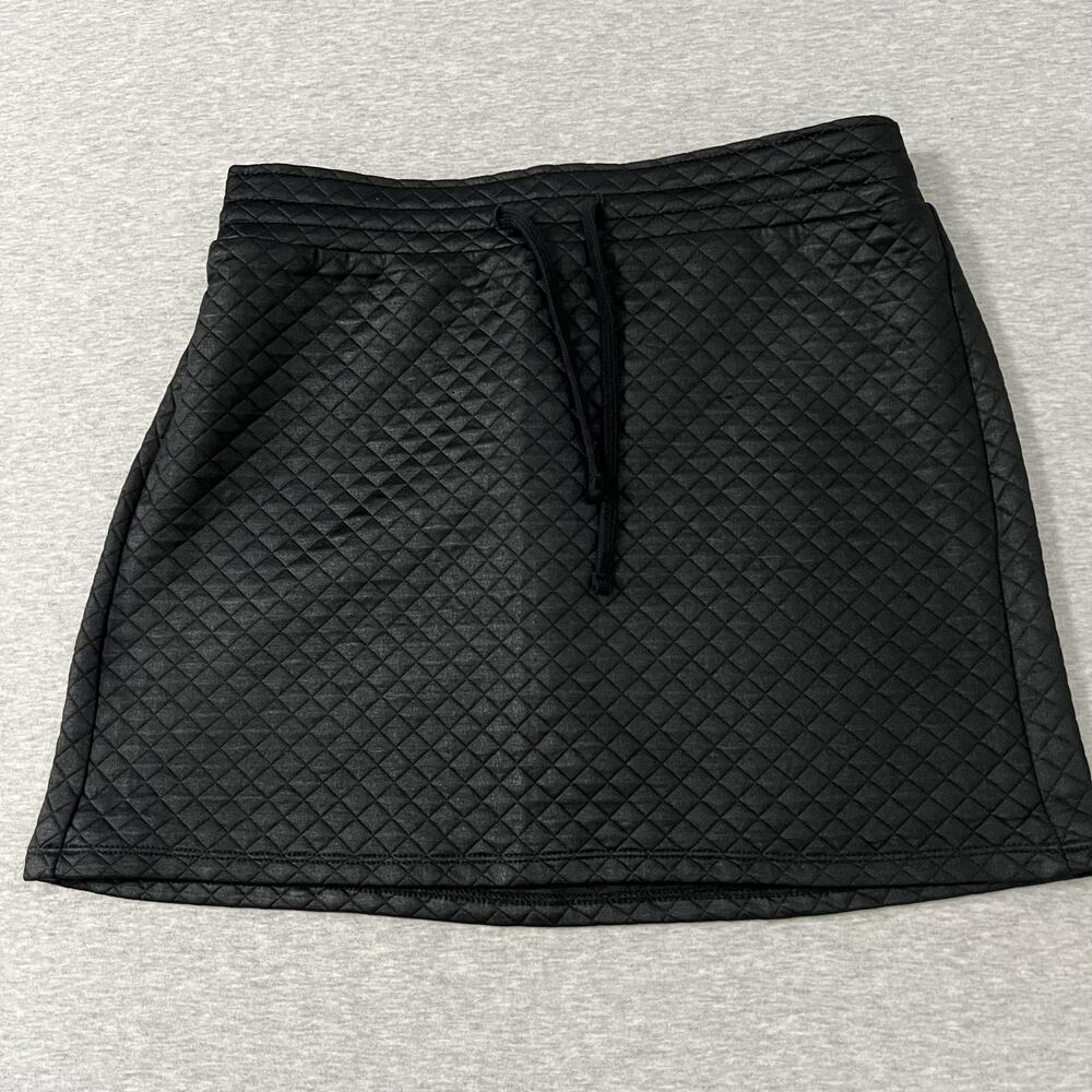 Fabletics Mini Skirt Womens Small Black Quilted Pull On Athletic Casual - Picture 1 of 5